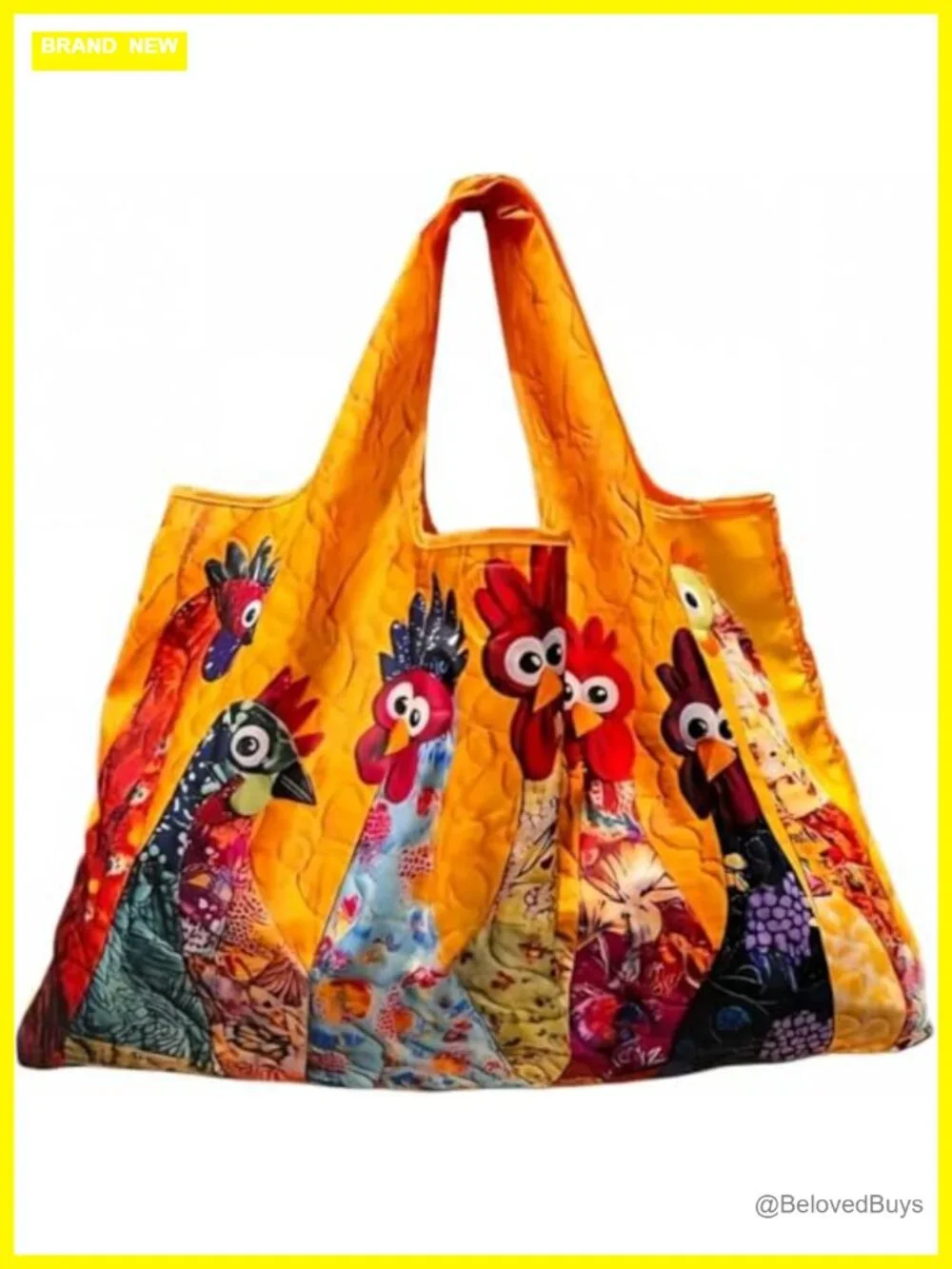 Vintage Quilted Tote Shoulder Bag Hobo Handbag